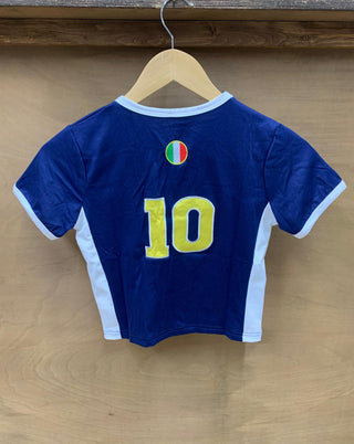 Italia Crop Top in Blue