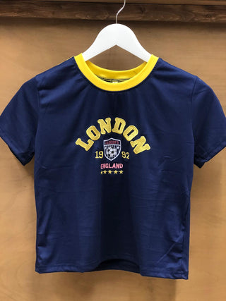 London Crop Top in Blue