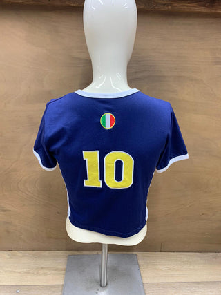 Italia Crop Top in Blue
