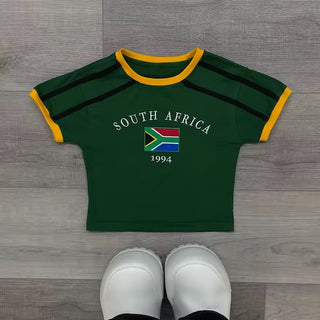 South Africa Crop Top in Green