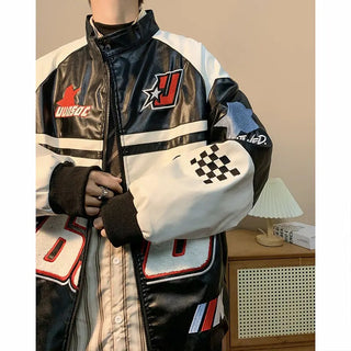 Ameri Camden ‘68’ PU leather Racing Jacket