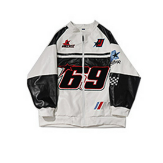 Ameri Camden ‘68’ PU leather Racing Jacket