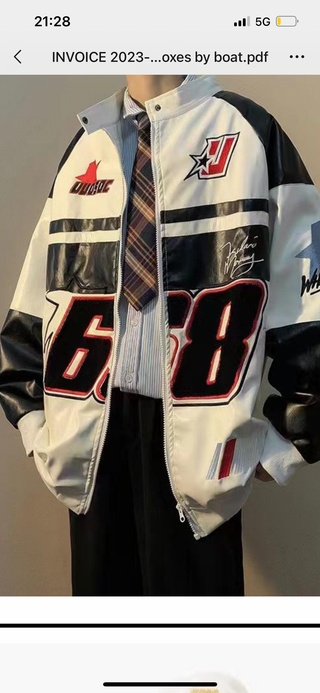 Ameri Camden ‘68’ PU leather Racing Jacket
