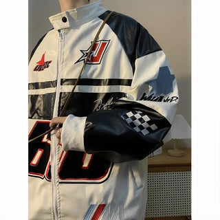 Ameri Camden ‘68’ PU leather Racing Jacket