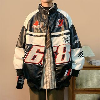 Ameri Camden ‘68’ PU leather Racing Jacket