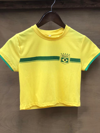 Brasil Crop Top in yellow Small Logo
