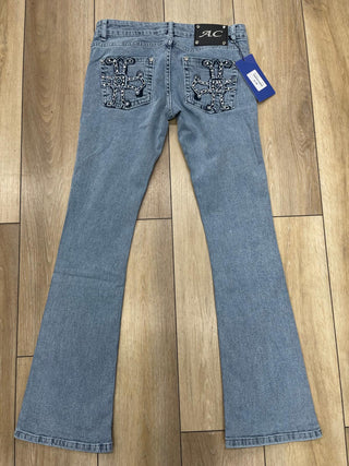 Ameri Camden Low-Rise Cross Flared jeans