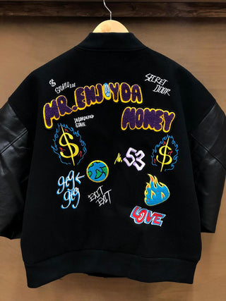 Ameri-Camden "Symbols" Black Letterman Jacket