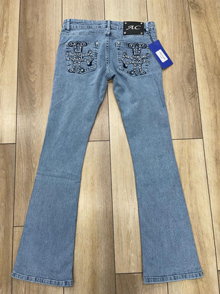Ameri Camden Low-Rise Cross Flared jeans