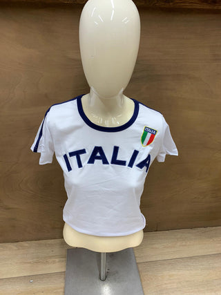 Italia Crop Top in White