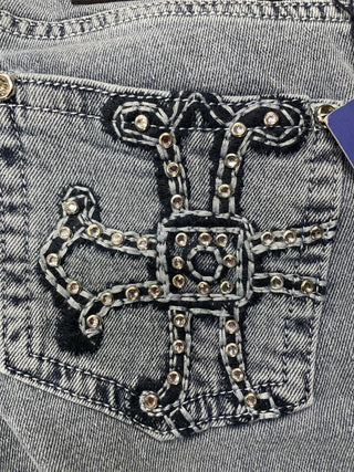 Ameri Camden Low-Rise Cross Flared jeans