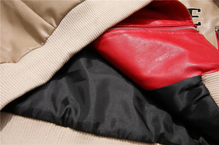 Ameri Camden Embroidery Patchwork PU Leather Jacket