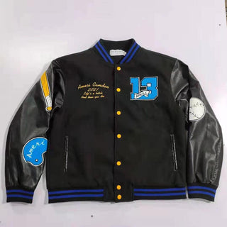 Ameri-Camden "C'est La Vie" Black Varsity Jacket
