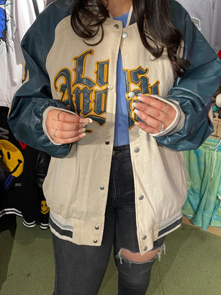 Ameri-Camden "New Orleans" Beige Varsity Jacket