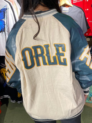 Ameri-Camden "New Orleans" Beige Varsity Jacket