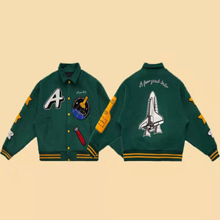 Ameri-Camden "Space Shuttle" Green Varsity Jacket