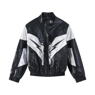 Ameri Camden ‘Lightning Bolt’ Pu Leather Jacket